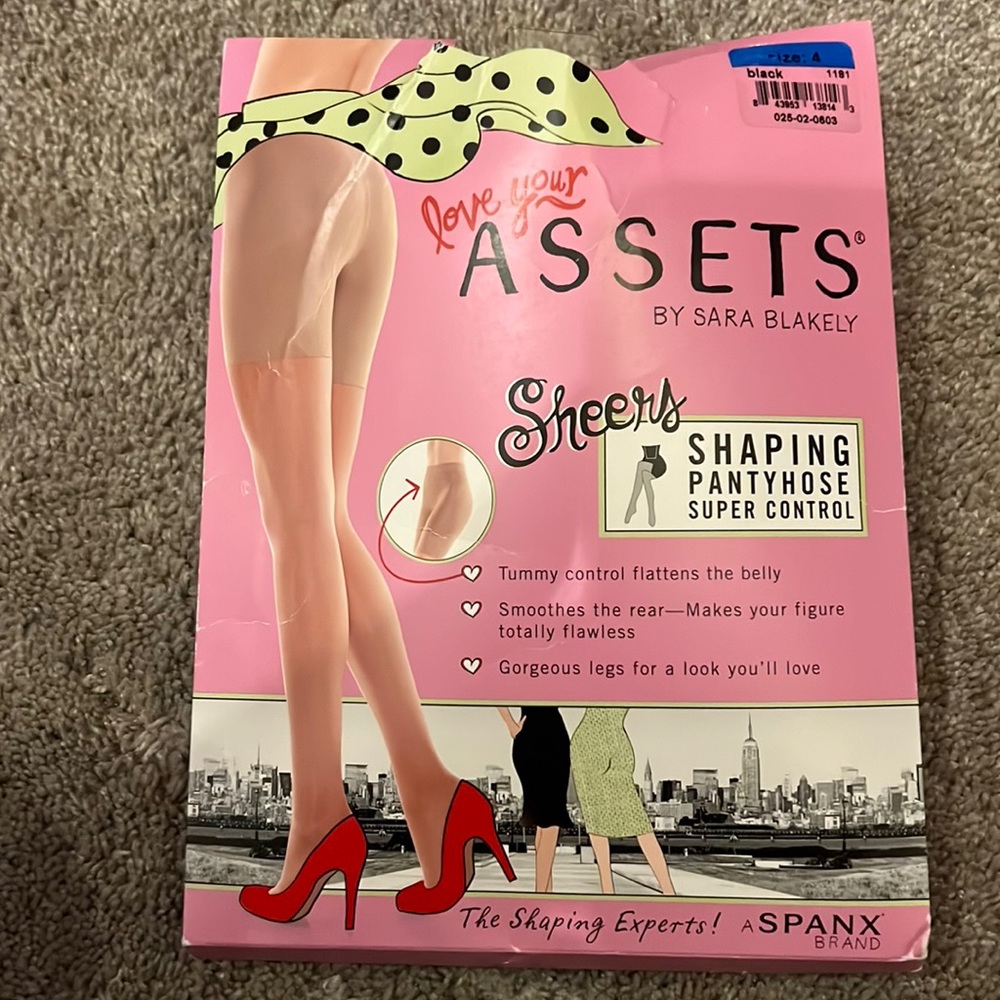 Assets Spanx Super Control Shaping Pantyhose Black Size 4